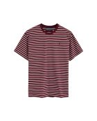 T-Shirt à manches courtes en coton Marc garnet-ecru