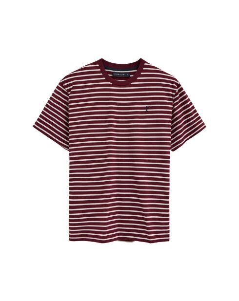 T-Shirt à manches courtes en coton Marc garnet-ecru