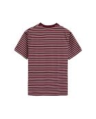 T-Shirt à manches courtes en coton Marc garnet-ecru