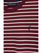 T-Shirt à manches courtes en coton Marc garnet-ecru
