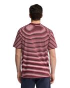 T-Shirt à manches courtes en coton Marc garnet-ecru