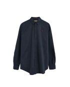 Camicia Léandre navy a manica lunga in misto lino