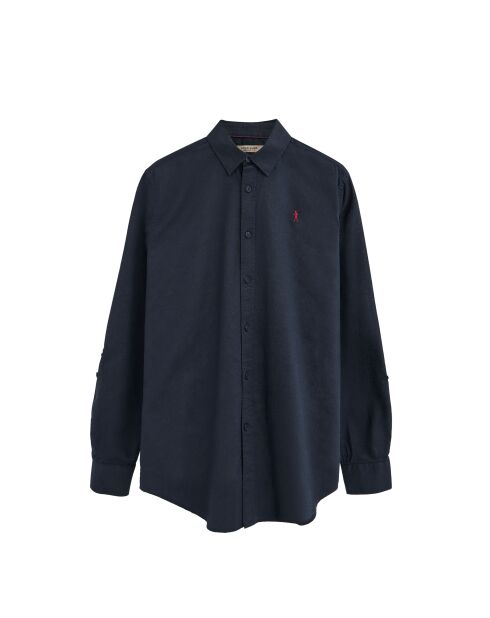 Camicia Léandre navy a manica lunga in misto lino