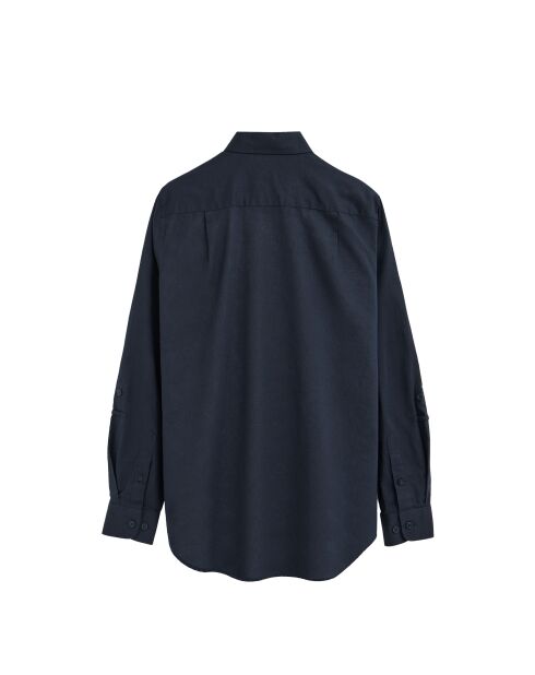 Camicia Léandre navy a manica lunga in misto lino