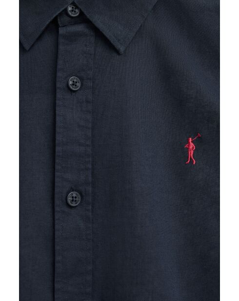 Camicia Léandre navy a manica lunga in misto lino