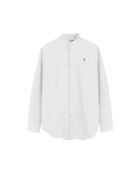 Camicia a maniche lunghe in misto lino bianco Marceau
