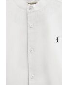Camicia a maniche lunghe in misto lino bianco Marceau