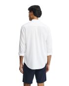 Camicia a maniche lunghe in misto lino bianco Marceau