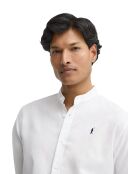 Camicia a maniche lunghe in misto lino bianco Marceau