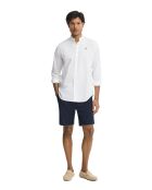 Camicia a maniche lunghe in misto lino bianco Marceau