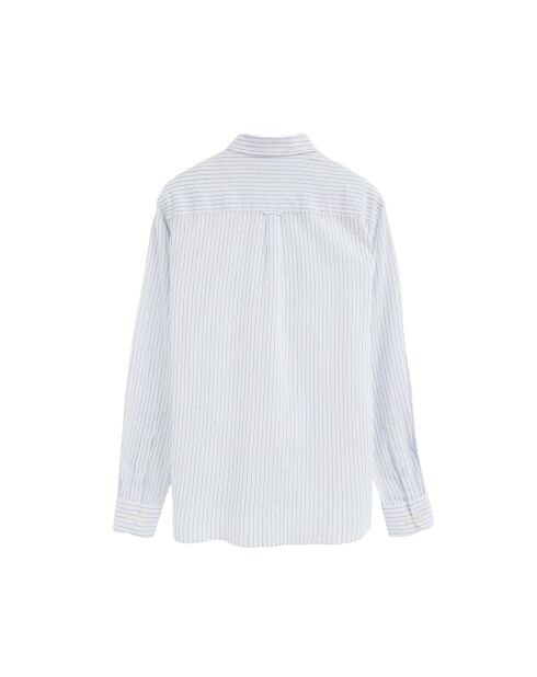 Camicia a maniche lunghe Théophile in misto lino bianco