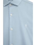 Camicia a manica lunga in cotone blu Karl baby