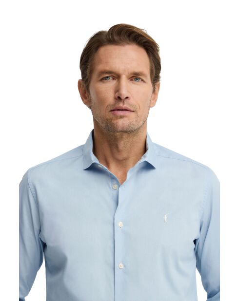 Camicia a manica lunga in cotone blu Karl baby