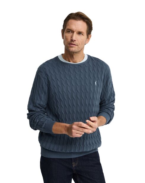 Felpa Ethan in cotone blu denim