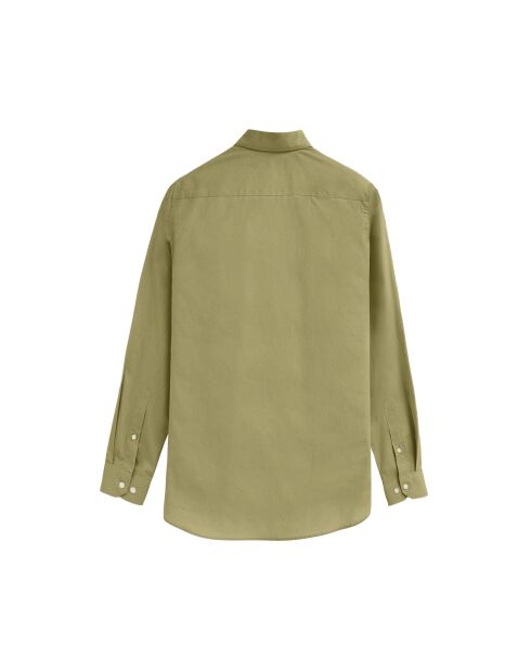 Camicia Laurentin in cotone a manica lunga verde foglia