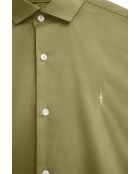 Camicia Laurentin in cotone a manica lunga verde foglia