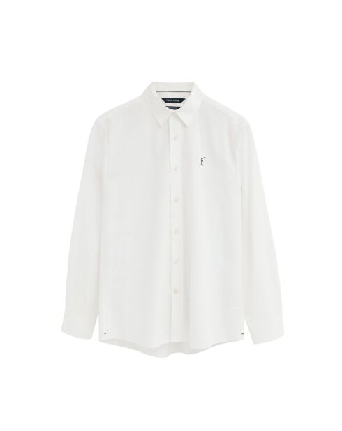 Camicia Roland a manica lunga in cotone bianco