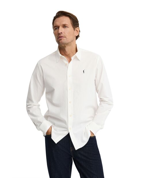 Camicia Roland a manica lunga in cotone bianco