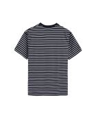 T-Shirt à manches courtes en coton Ludovic navy-ecru