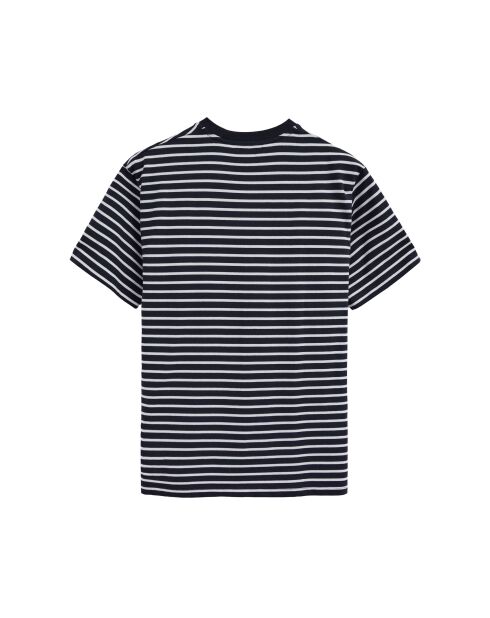 T-Shirt à manches courtes en coton Ludovic navy-ecru