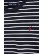 T-Shirt à manches courtes en coton Ludovic navy-ecru