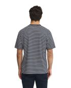 T-Shirt à manches courtes en coton Ludovic navy-ecru