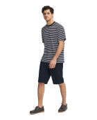 T-Shirt à manches courtes en coton Ludovic navy-ecru
