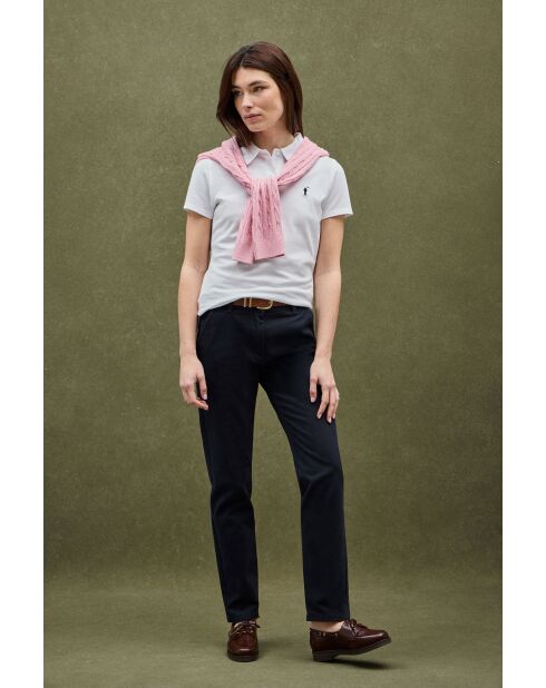 Alice weißes Kurzarm-Poloshirt aus Baumwolle