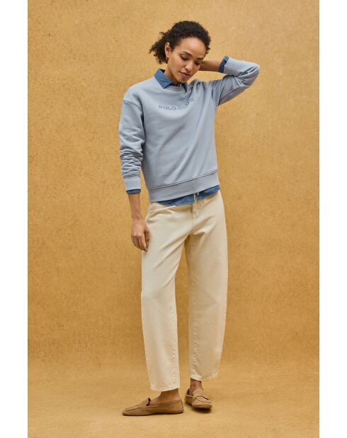 Blaues Baumwoll-Sweatshirt Perrine für Babys