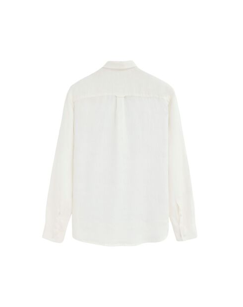 Camicia Natan in lino bianco a maniche lunghe