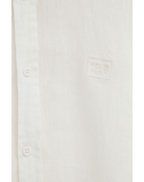 Camicia Natan in lino bianco a maniche lunghe