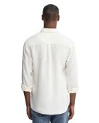 Camicia Natan in lino bianco a maniche lunghe