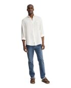 Camicia Natan in lino bianco a maniche lunghe