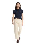 Agathe marineblaues Kurzarm-Poloshirt aus Baumwolle