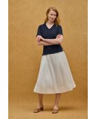 Bérénice marineblaues Kurzarm-Poloshirt aus Baumwolle