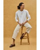 Sweat-shirt en coton Romane white