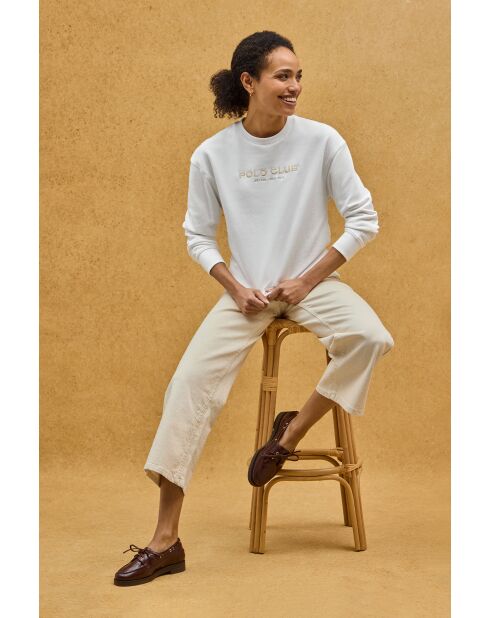 Sweat-shirt en coton Romane white