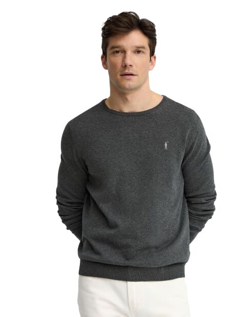Pullover Vigore in cotone grigio scuro Zacharie