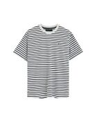 T-Shirt à manches courtes en coton Maël ecru-navy
