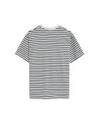T-Shirt à manches courtes en coton Maël ecru-navy
