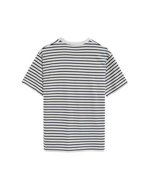 T-Shirt à manches courtes en coton Maël ecru-navy