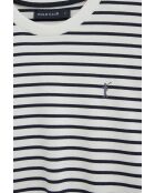 T-Shirt à manches courtes en coton Maël ecru-navy