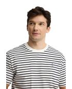 T-Shirt à manches courtes en coton Maël ecru-navy