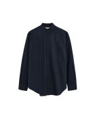 Camicia a maniche lunghe in misto lino blu scuro Malo