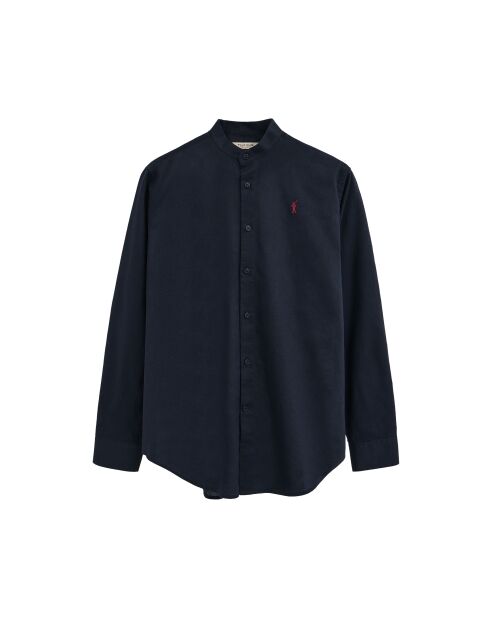Camicia a maniche lunghe in misto lino blu scuro Malo