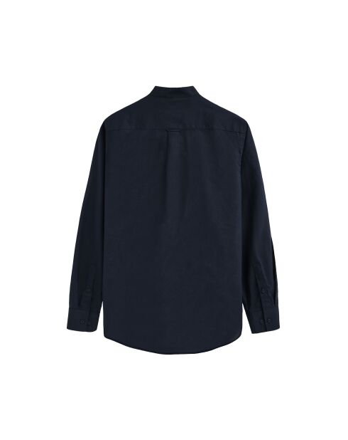 Camicia a maniche lunghe in misto lino blu scuro Malo