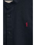 Camicia a maniche lunghe in misto lino blu scuro Malo