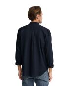 Camicia a maniche lunghe in misto lino blu scuro Malo