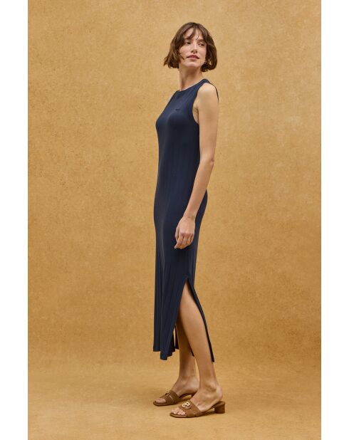 Marineblaues Baumwollkleid Yasmine