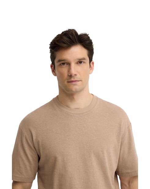 T-Shirt à manches courtes en coton Enrico light brown